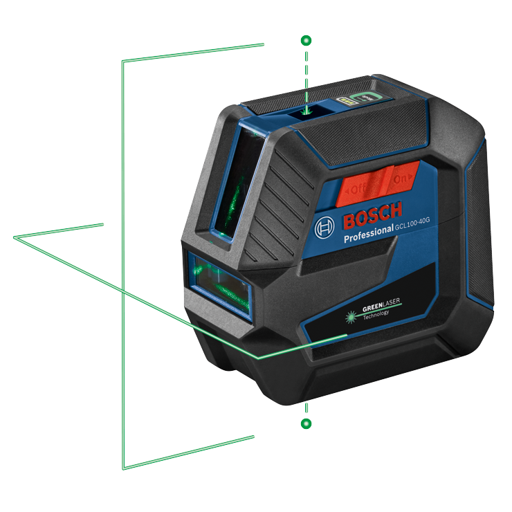 Bosch Green-Beam Self-Leveling Cross-Line Laser with Plumb Points