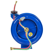 Load image into Gallery viewer, EZ-Coil Spring Driven Dual Hose Reel 1/4 Inch x 25 Ft 200 PSI Oil Less Hose - Coxreels EZ-P-WTL-125
