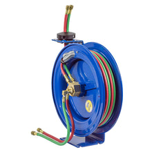 Load image into Gallery viewer, EZ-Coil Spring Driven Dual Hose Reel 1/4 Inch x 25 Ft 200 PSI Oil Less Hose - Coxreels EZ-P-WTL-125
