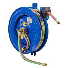 Load image into Gallery viewer, EZ-Coil Spring Driven Dual Hose Reel 1/4 Inch x 75 Ft 200 PSI Oil with Hose - Coxreels EZ-SG19WT-175