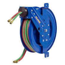 Load image into Gallery viewer, EZ-Coil Spring Driven Dual Hose Reel 1/4 Inch x 75 Ft 200 PSI Oil with Hose - Coxreels EZ-SG19WT-175