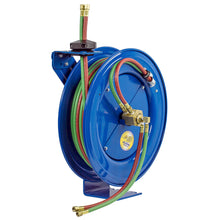 Load image into Gallery viewer, EZ-Coil Spring Driven Dual Hose Reel 1/4 Inch x 75 Ft 200 PSI Oil Less Hose - Coxreels EZ-SHWTL-175