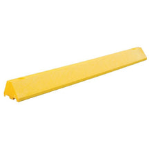 Load image into Gallery viewer, 4ft Standard Recycled Plastic Parking Stop with Steel Spike Hardware for Asphalt Installs, Yellow — image 4 of 4