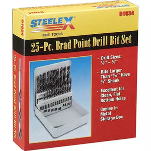 Steelex D1034 - Deluxe Brad Point Bit 25 pc. Set