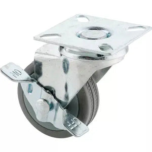 Steelex D2593 - 2" Gray Rubber Swivel Caster w/ Brake