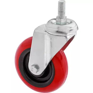 Steelex D2615 - 4" Red Polyurethane Swivel Caster Threaded