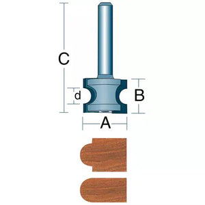 Roman Carbide DC1030 - 5/8" Bull Nose 1/2" Shank