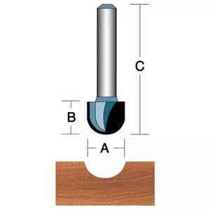 Roman Carbide DC1065 - 1-1/2" Round Nose 1/2" Shank