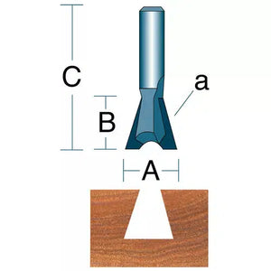 Roman Carbide DC1076 - 3/4" 14° Dovetail 1/2" Shank