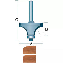 Load image into Gallery viewer, Roman Carbide DC1177 - 1/4&quot; Radius Roundover Bit, 1/4&quot; Shank