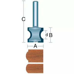 Roman Carbide DC1220 - 1" Fingernail 1/2 Shank