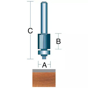 Roman Carbide DC1225 - 22mm Laminate Flush Trim 1/4" Shank