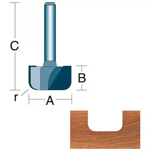 Roman Carbide DC1356 - 1" Dish Cutter 1/4" Shank