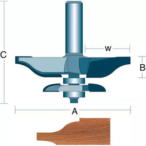 Roman Carbide DC1409 - 3" Ogee Panel with Undercutter 1/2" Shank