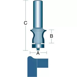 Roman Carbide DC1500 - Corian® No Drip Edge 1/2" Shank