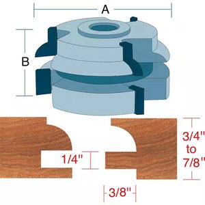 Roman Carbide DC2162 - Stile & Rail Cabinet Set Quarter Round, 3/4" Bore