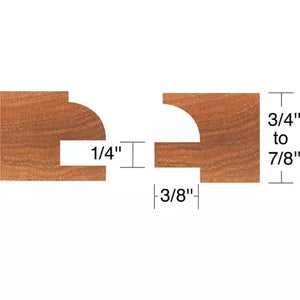 Roman Carbide DC2162 - Stile & Rail Cabinet Set Quarter Round, 3/4" Bore