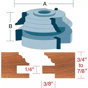 Roman Carbide DC2163 - Stile & Rail Cabinet Set Bead & Cove 3/4" Bore