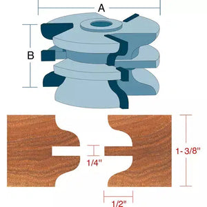 Roman Carbide DC2166 - Stile & Rail Ogee Set for Passage Door 3/4" Bore