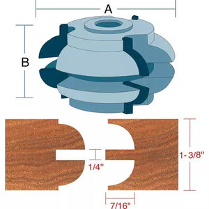 Roman Carbide DC2167 - Stile & Rail Quarter Round Set for Passage Door 3/4" Bore