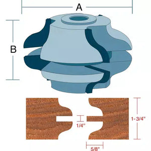 Roman Carbide DC2171 - Stile & Rail Ogee Set for Entry Door 3/4" Bore