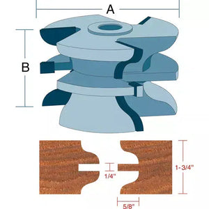 Roman Carbide DC2171 - Stile & Rail Ogee Set for Entry Door 3/4" Bore