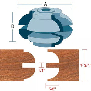 Roman Carbide DC2172 - Stile & Rail Quarter Round Set for Entry Door 3/4" Bore