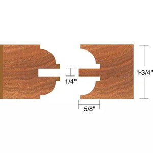 Roman Carbide DC2175 - Stile & Rail Quarter Bead Set for Entry Door 3/4" Bore