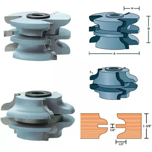 Roman Carbide DC2181 - Stile & Rail Ogee Set for Passage Door 1-1/4