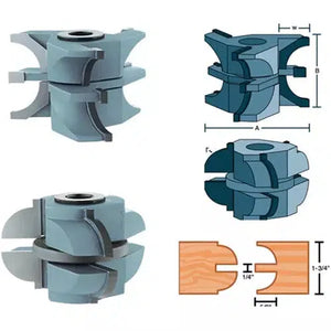 Roman Carbide DC2187 - Stile & Rail Quarter Round Set for Entry Door 1-1/4" Bore