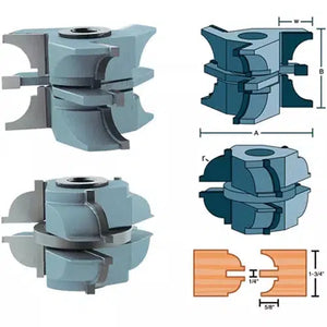 Roman Carbide DC2190 - Stile & Rail Quarter Bead Set for Entry Door 1-1/4" Bore