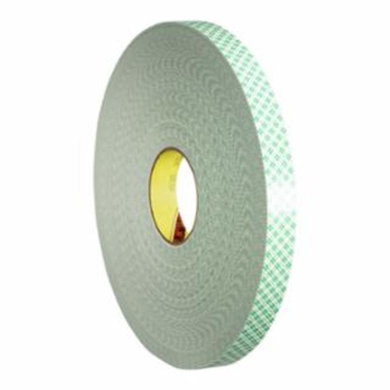 3M Double Coated Urethane Foam Tape, 1 in x 72 yd, 62.5 mil, Green