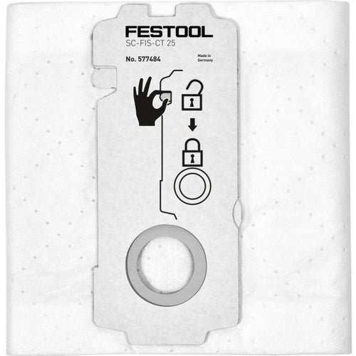 Festool SELFCLEAN Filter Bag for CT 25, 5-Pack 577484