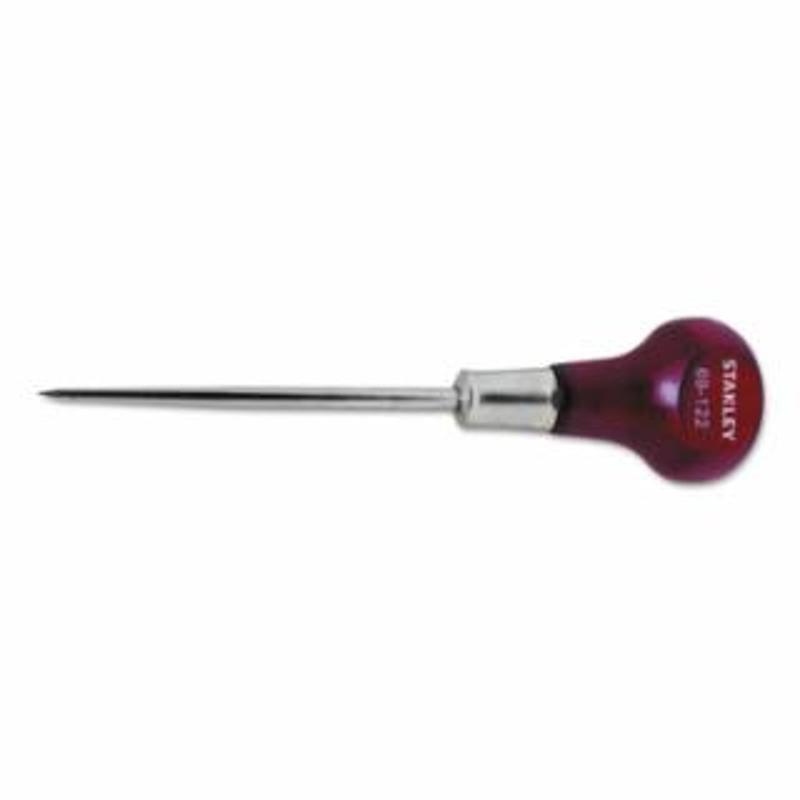 Stanley Wood Handle Scratch Awl, 6 in OAL, 3-3/8 in Shank, Hardwood