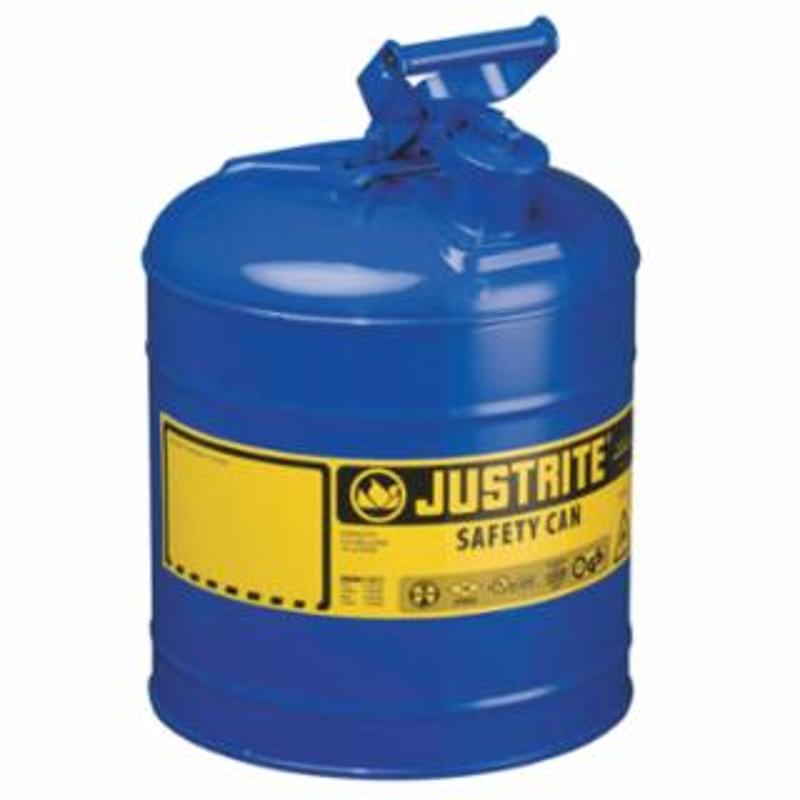 Justrite Type l Steel Safety Can, Kerosene, 5 gal, Blue, Includes SS Flame Arrestor/Swinging Handle 1 EA / EA