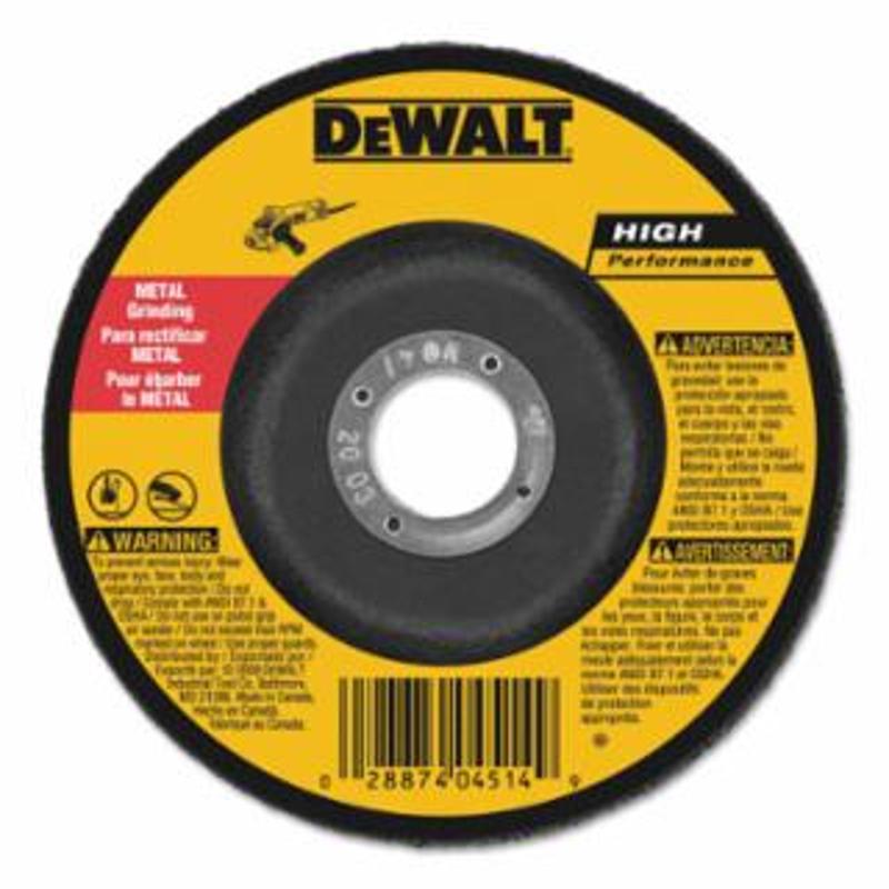 DeWalt Type 27 Depressed Center Wheels, 6 x 1/4 x 7/8, A24R Grit, Aluminum Oxide 
10 EA / CTN