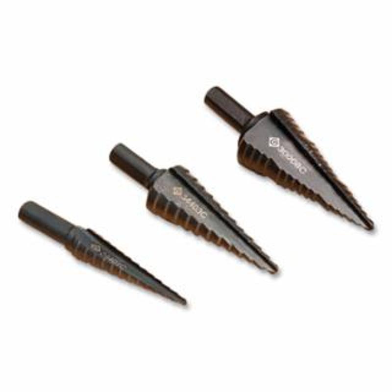Greenlee Kwik Stepper® Step Bit Kit, 1/8 in to 1-1/8 in Cutting dia, 3 to 13 Steps, Case 
1 ST / ST