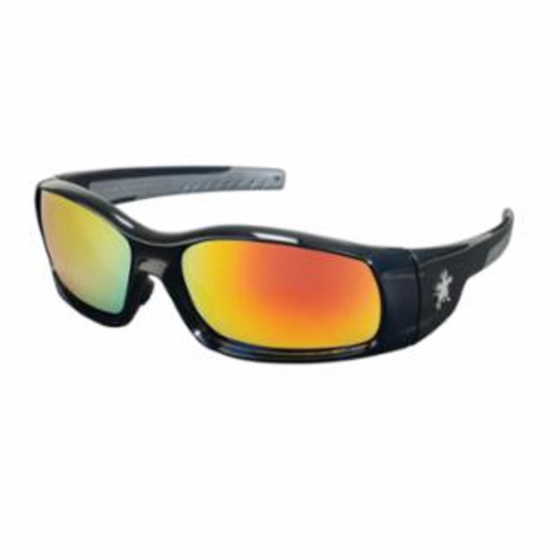 MCR Safety Swagger® SR1 Series Safety Glasses, Fire Mirror Lens, Duramass Hard Coat, Black Frame 1 PR / PR