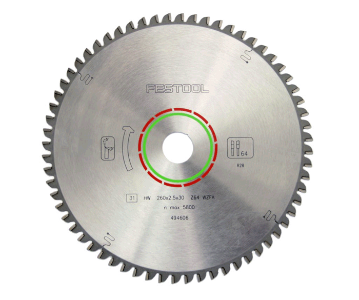 Festool Laminate 10-1/4 in. 64 Tooth Circular Saw Blade 495386