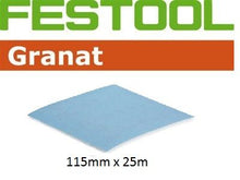 Load image into Gallery viewer, Festool Granat Soft 115mm x 25m 600G Abrasive Roll, 208-Sheets Perforated 497098