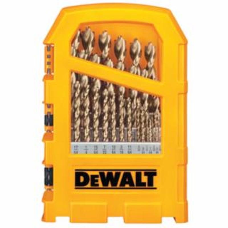 DeWalt Pilot Point® 29-Piece Gold Ferrous Oxide Drill Bit Set, 1/16 in to 1/2 in 
1 ST / ST