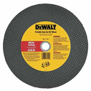 DeWalt High Speed Wheels, 14 in, 1 in Arbor, A24R, 5,500 rpm, Metal Cutting 
1 EA / EA