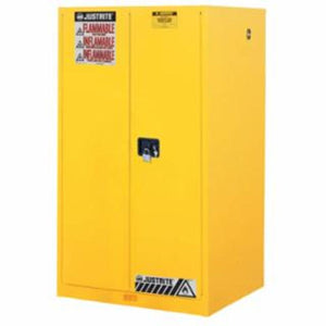 Justrite Yellow Safety Cabinets for Flammables, Manual-Closing Cabinet, 60 Gallon 1 EA / EA