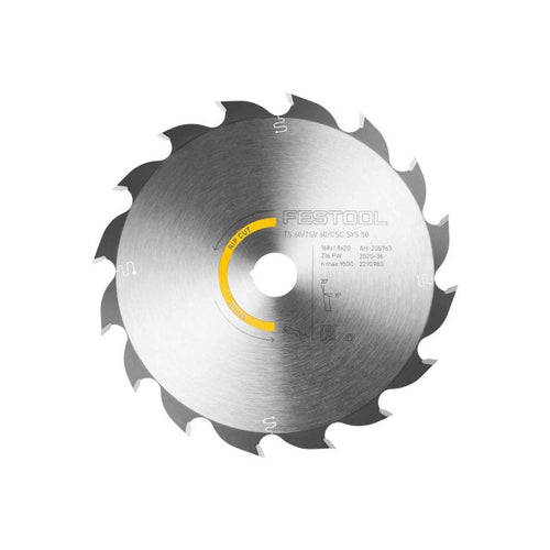 Festool Panther Wood Rip Cut 16 Tooth Saw Blade for TS 60/TSV 60/CSC SYS 50 205770