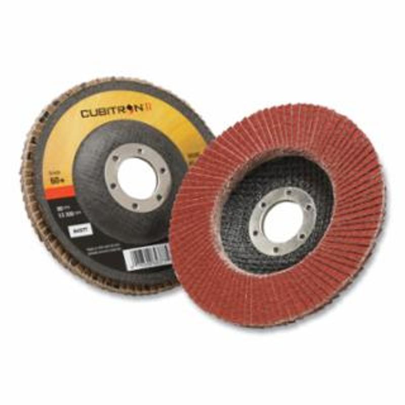 3M Cubitron™ II 969F Flap Disc, Ceramic Grain, 4-1/2 in dia, 5/8 in-11 , 60+ Grit, 13300 rpm 10 EA / Case