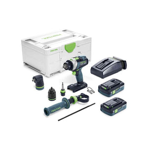Festool QUADRIVE Cordless Hammer Drill TPC 18/4 Set w/ 4.0Ah Battery Kit 577626