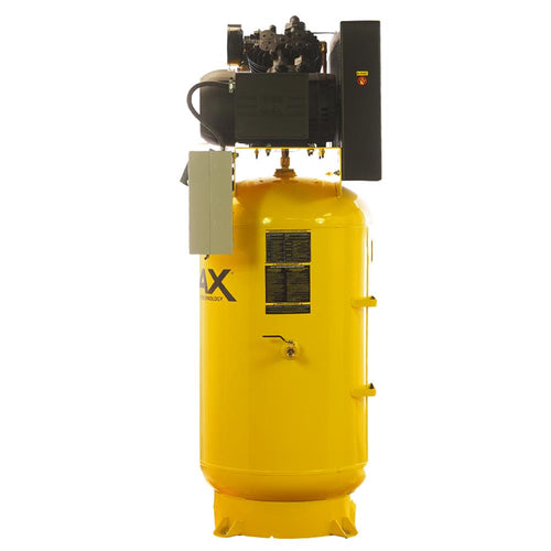 EMAX ESL10V080V1 10HP V4 Two Stage 1Ph 38CFM 80 Gallon Air Compressor w/isolator pads - Splash Lube Pump