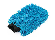 Load image into Gallery viewer, Blue Chenille Microfiber Knobby Wash Mitt with Elastic Cuff, Tagless and Lint-Free