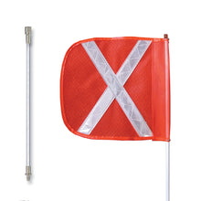 Load image into Gallery viewer, General-Purpose 10' Non-Lighted Warning Whip Split Pole w/ Quick Disconnect Base 12" Orange Flag White X — image 2 of 2