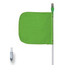 Load image into Gallery viewer, General-Purpose 5' Lighted Warning Whip w/ Threaded Hex Base 12" Green Plain Flag